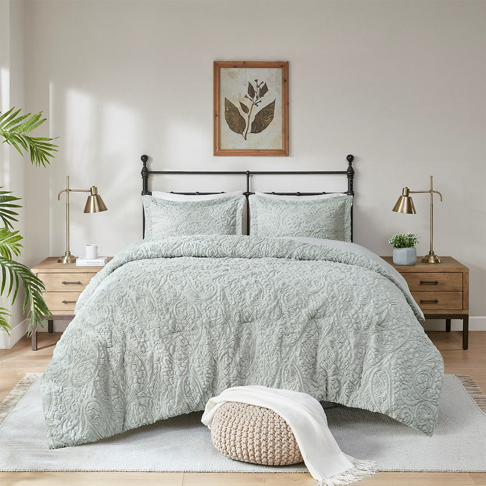 Norfolk Ultra Plush Comforter Mini Set - Grey - King Size