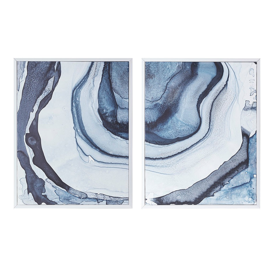 Ethereal Printed Framed Canvas Set of 2 - Blue