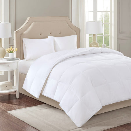 True North by Sleep Philosophy Level 2 300 Thread Count Cotton Sateen White Down Comforter with 3M Scotchgard - White - Twin Size