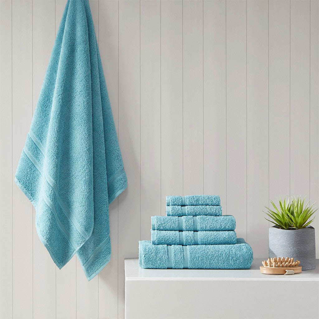 510 Design Aegean 100% Turkish Cotton 6 Piece Towel Set - Aqua 