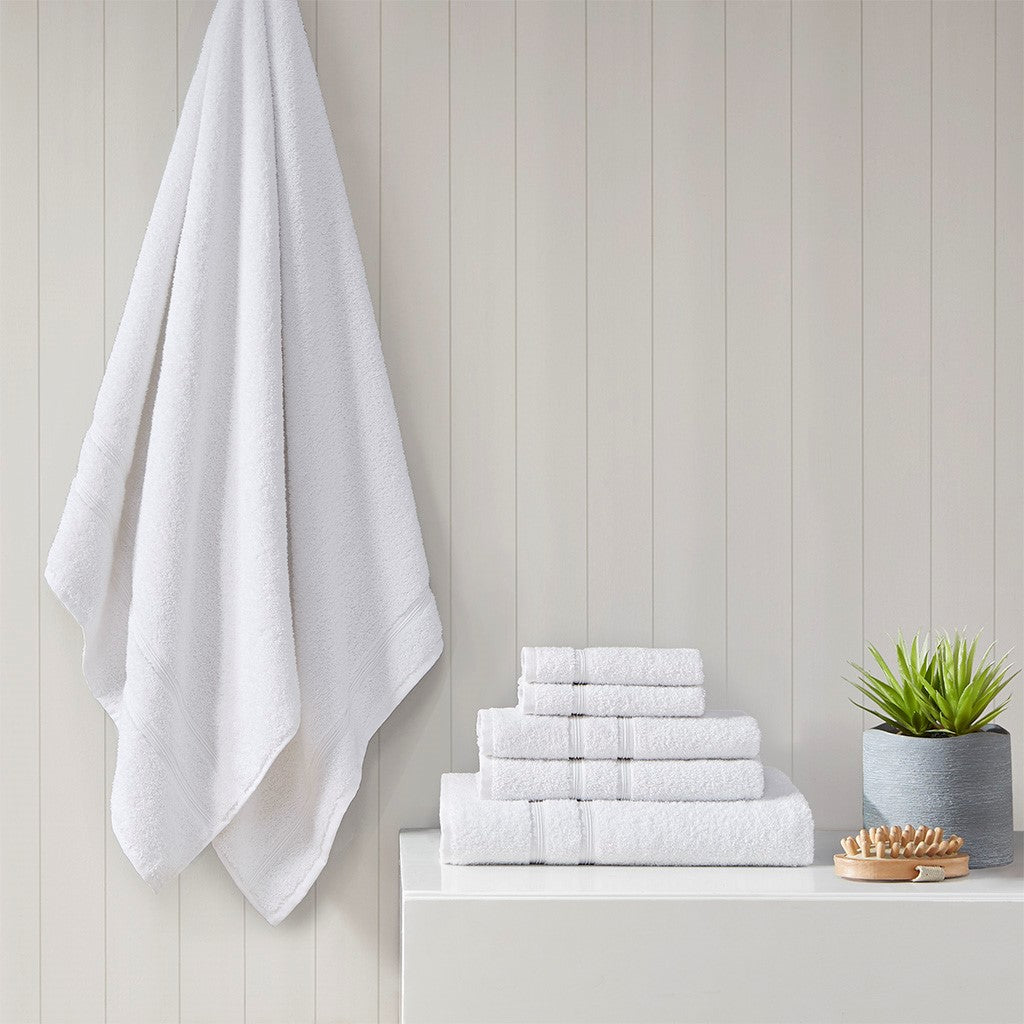 510 Design Aegean 100% Turkish Cotton 6 Piece Towel Set - White 