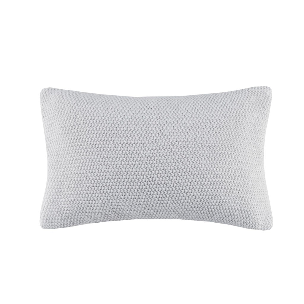 INK+IVY Bree Knit Oblong Pillow Cover - Grey - 12x20"