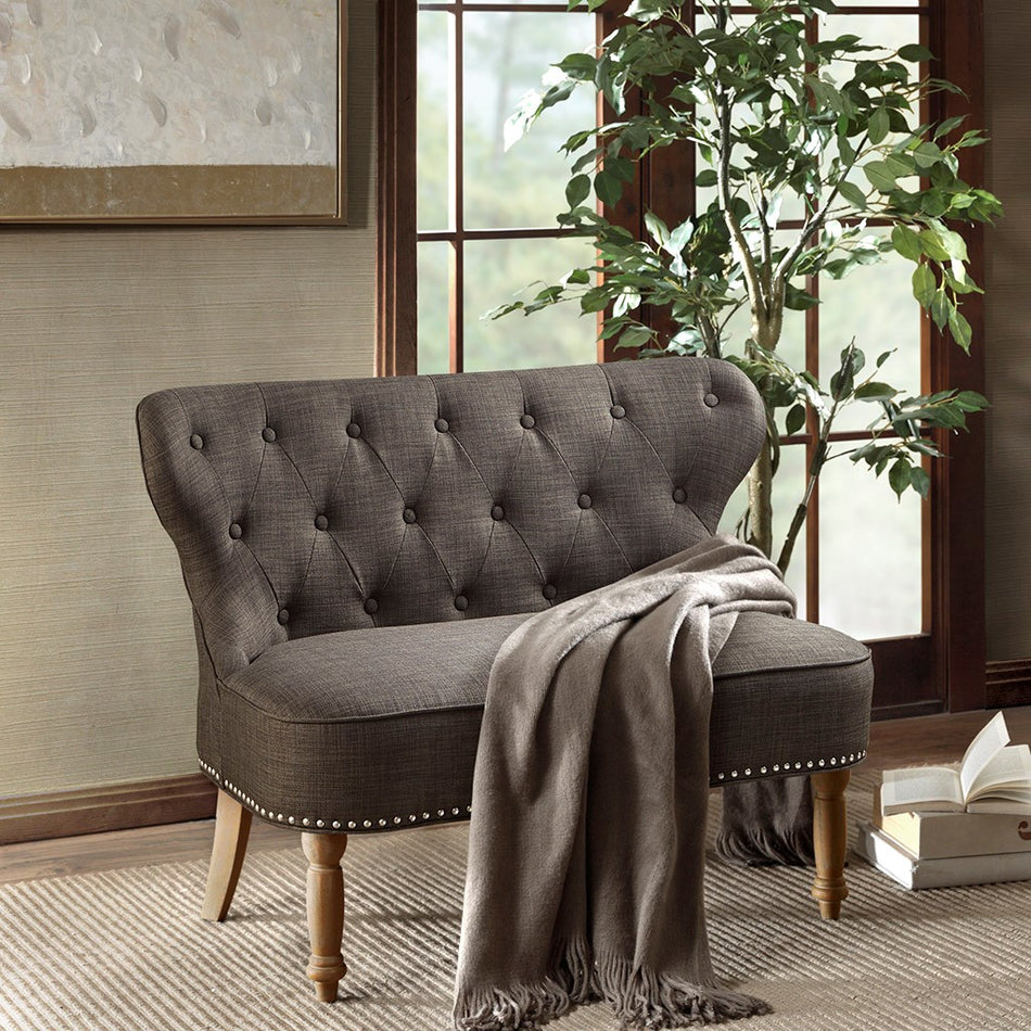 Madison Park Stanford Settee - Charcoal 