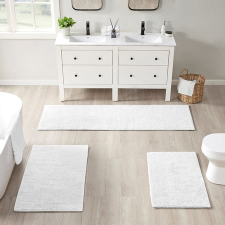 Beautyrest Plume Feather Touch Reversible Bath Rug - White - 24x72"