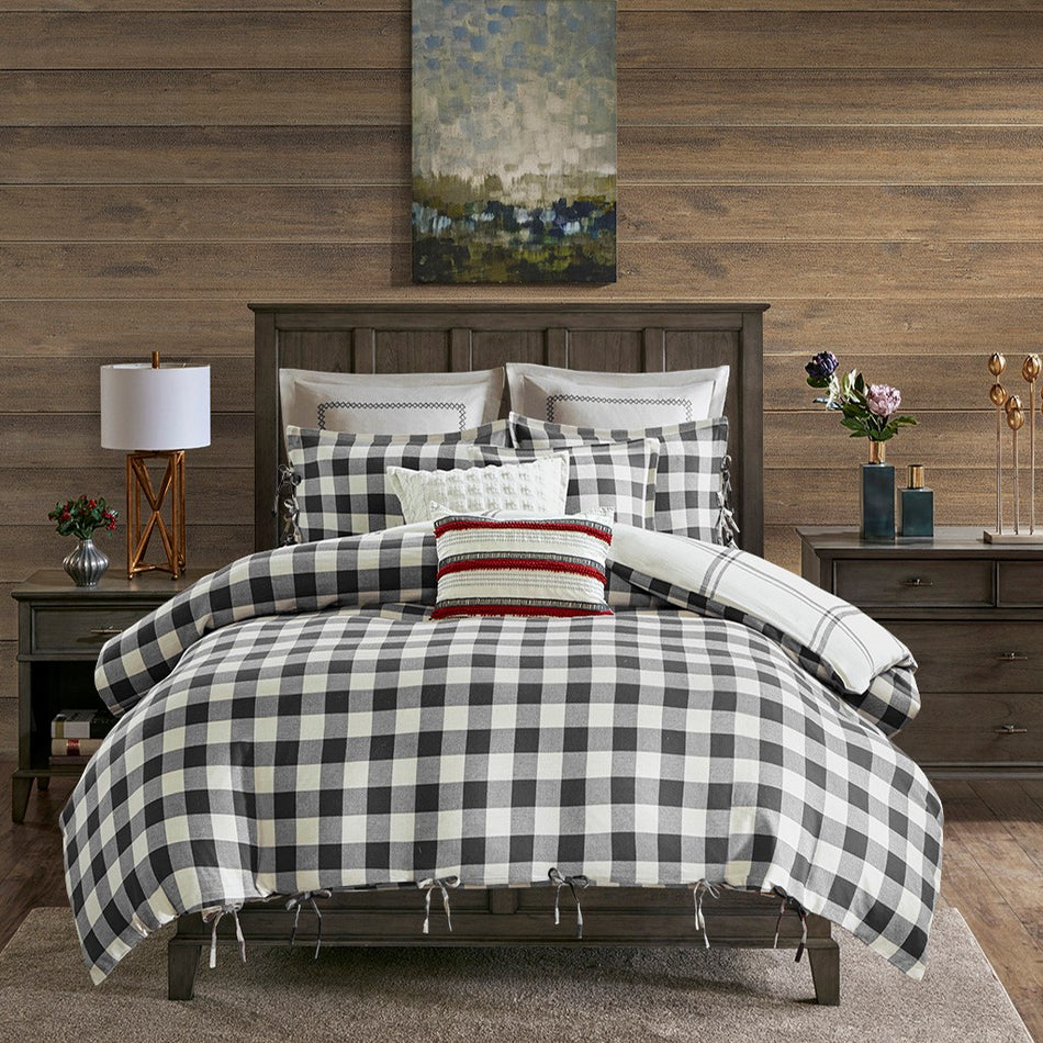 Willow Oak Willow Oak Reversible Cotton Comforter Set - Grey - King Size