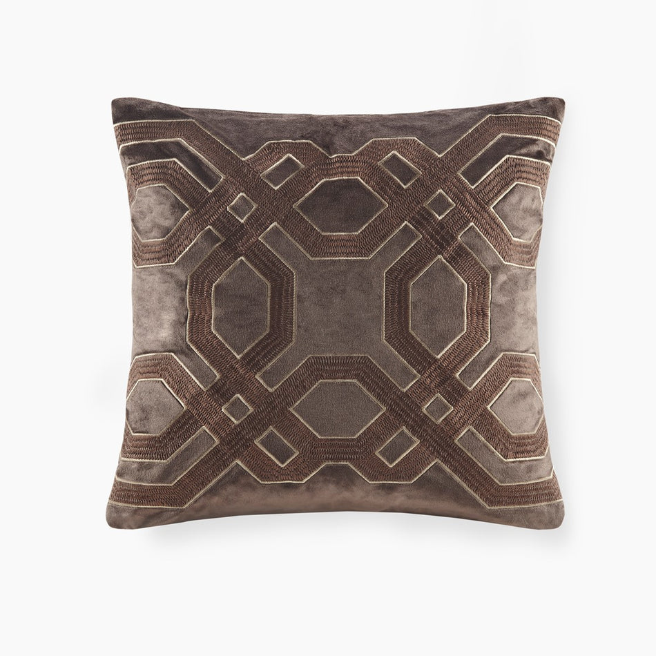 Croscill Classics Biron Square Decor Pillow - Brown  - 18x18" Shop Online & Save - ExpressHomeDirect.com