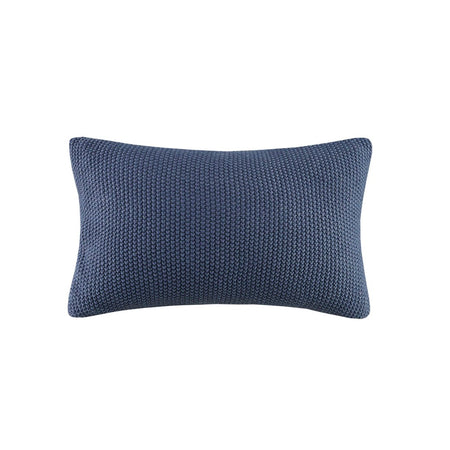 INK+IVY Bree Knit Oblong Pillow Cover - Indigo - 12x20"