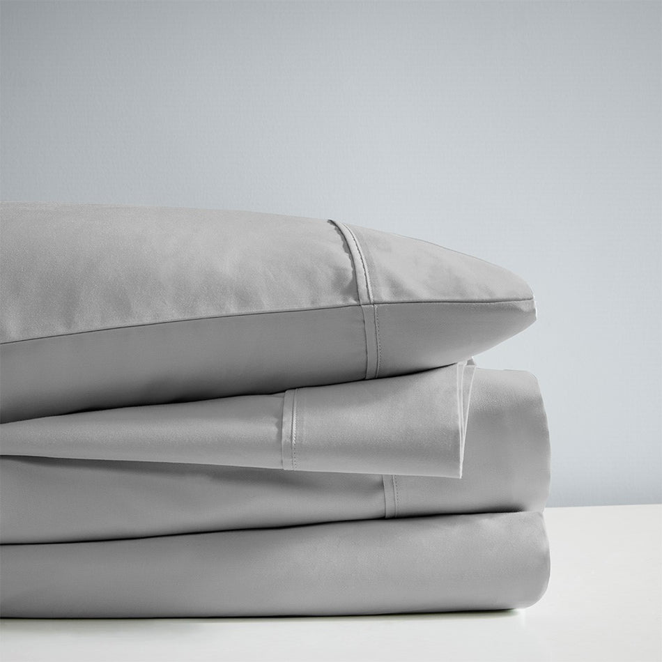 1000 Thread Count HeiQ Smart Temperature Cotton Blend 4 PC Sheet Set - Grey - Queen Size