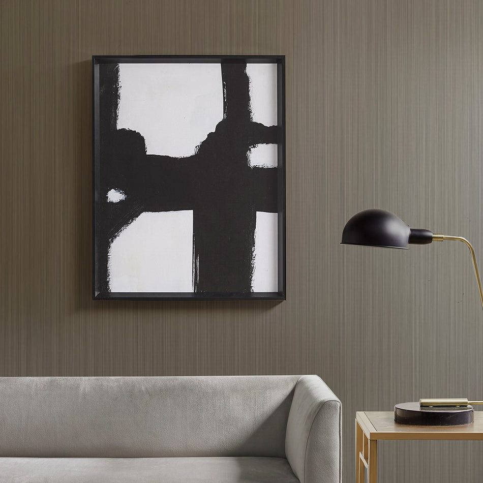 Martha Stewart Directional Ebony Framed Canvas - Black / White 