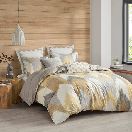 INK+IVY Alpine 3 Piece Duvet Cover Mini Set - Yellow - Full Size / Queen Size