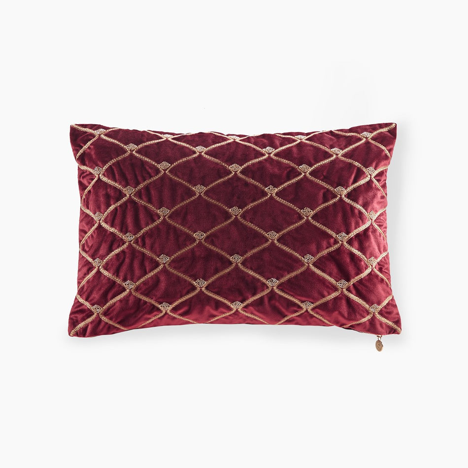 Croscill Classics Aumont Oblong Decor Pillow - Burgundy  - 22x15" Shop Online & Save - ExpressHomeDirect.com
