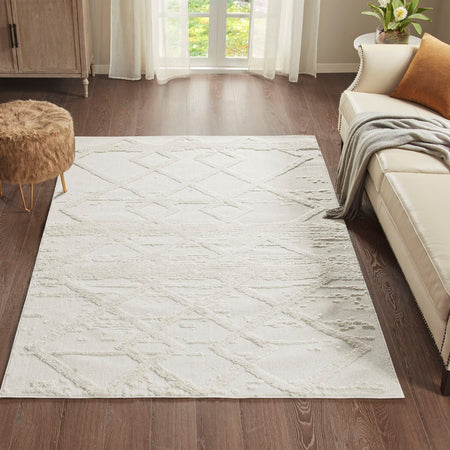 Madison Park Beverly Terni Diamondback Indoor Area Rug - Cream - 5x7'