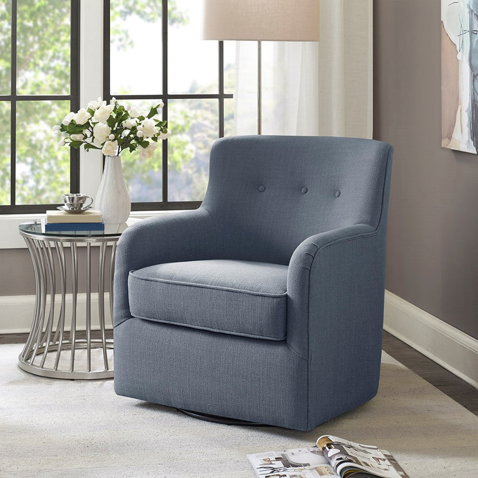 Madison Park Adele Swivel Chair - Blue 
