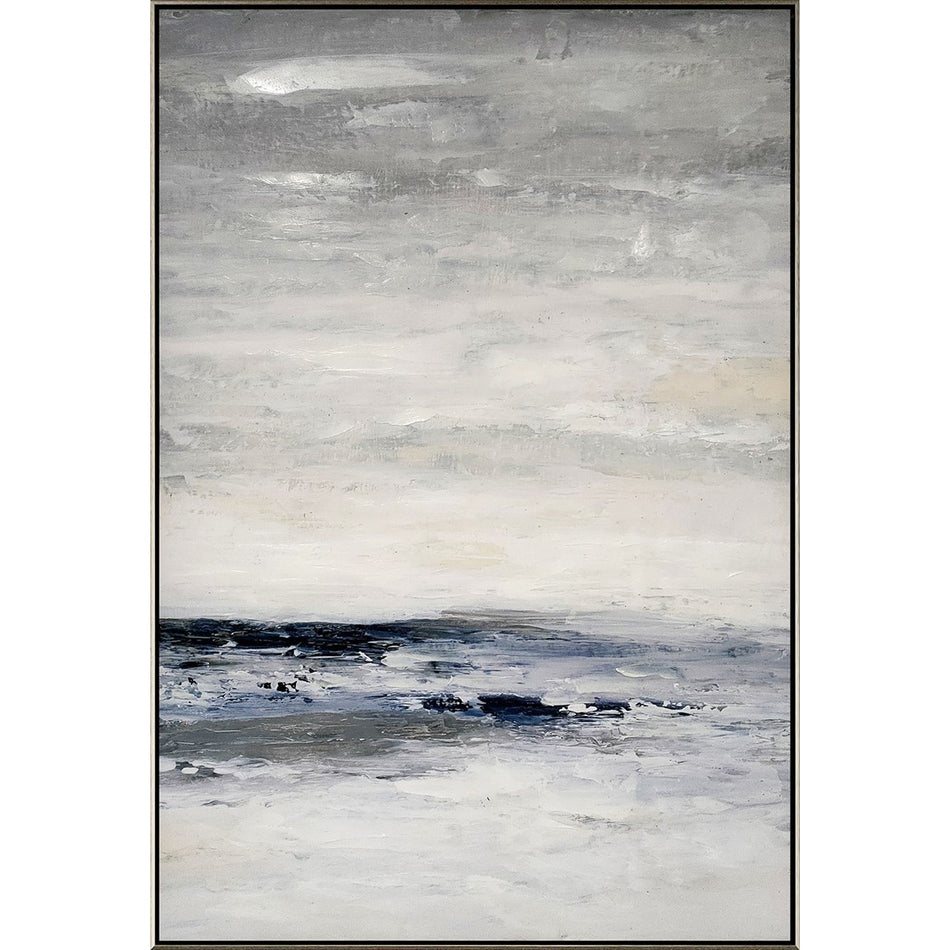 Janice Framed Embelished Canvas - Swift - Blue / Grey