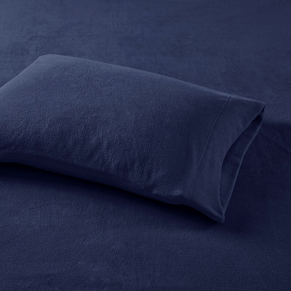 Micro Fleece Sheet Set - Navy - King Size