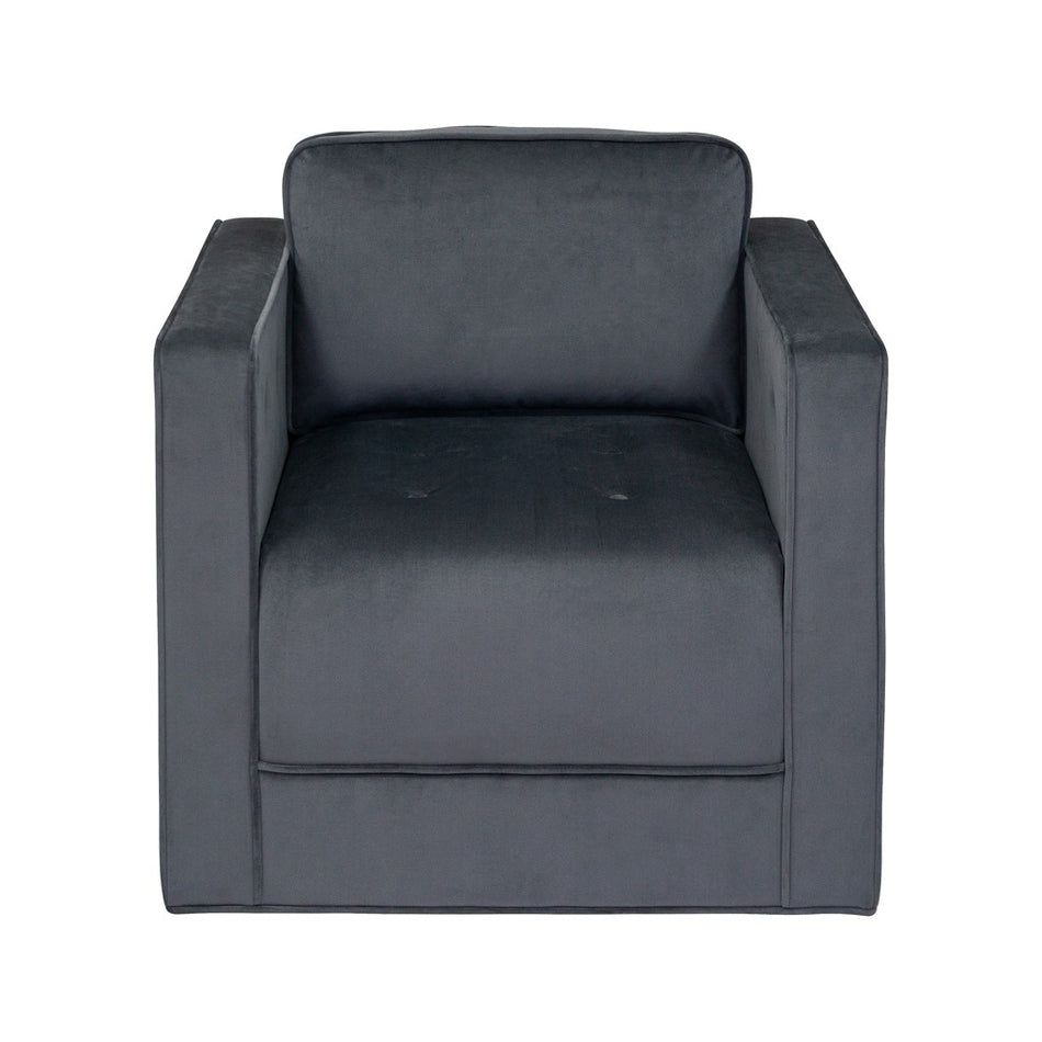 Madrid 360 Degree Upholstered Swivel Chair - Gray
