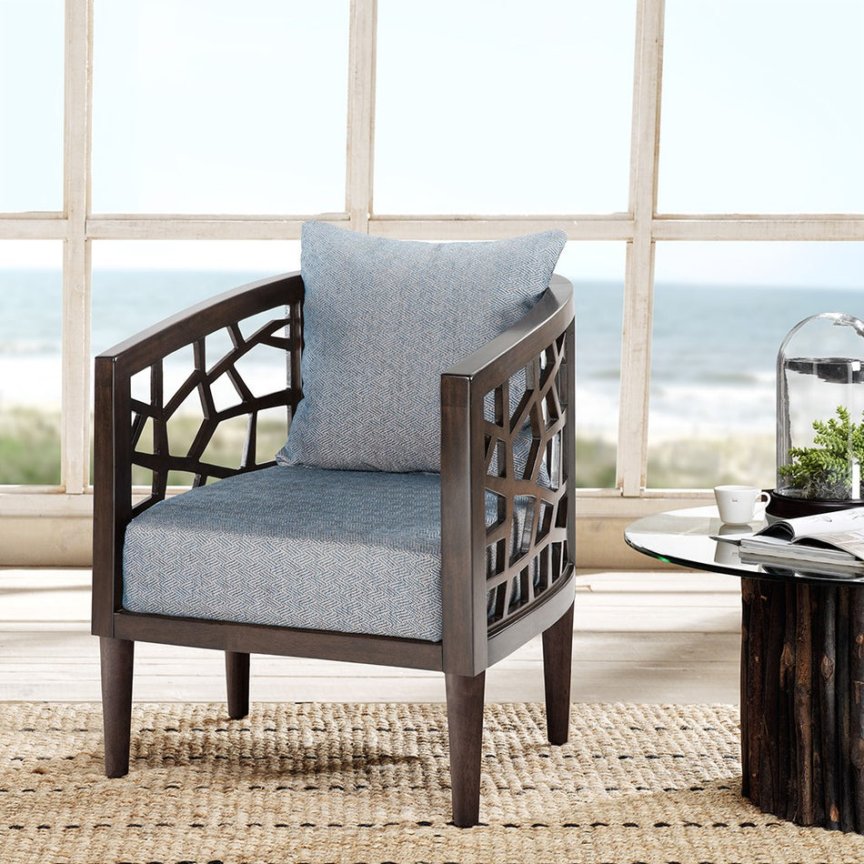 INK+IVY Crackle Accent Chair - Blue 