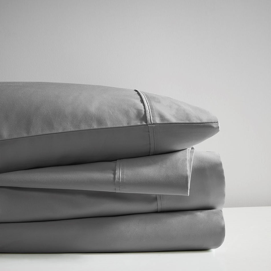 300TC Liquid Cotton Sheet Set - Grey - Cal King Size