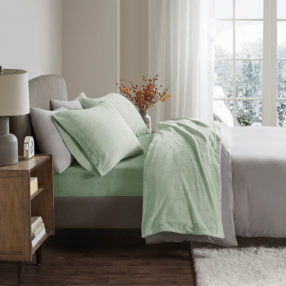 True North by Sleep Philosophy Soloft Plush Sheet Set - Green - Twin Size