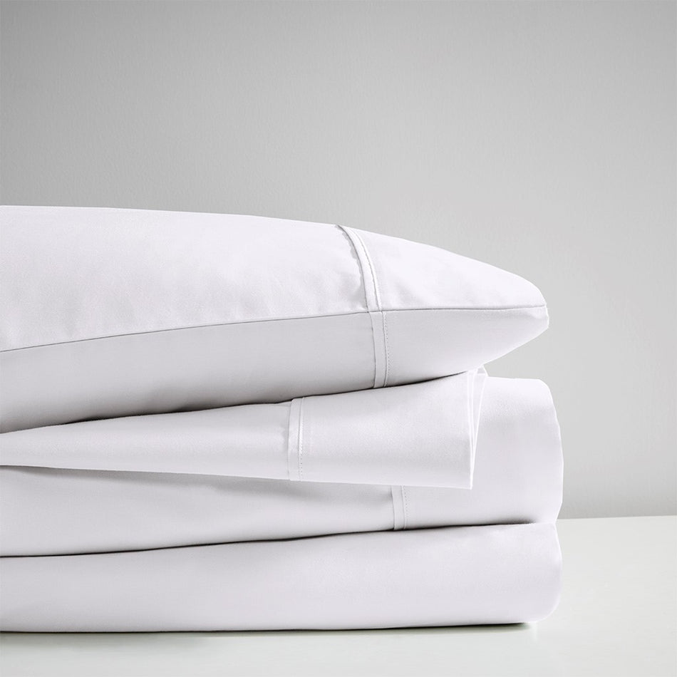 600 Thread Count Cooling Cotton Blend 4 PC Sheet Set - White - King Size
