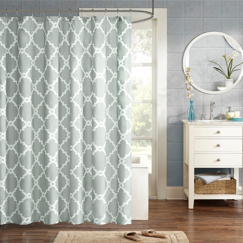 Madison Park Essentials Merritt Shower Curtain - Grey - 72x72"
