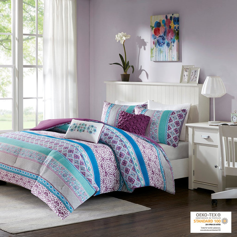 Intelligent Design Joni Comforter Set - Purple - Twin Size / Twin XL Size