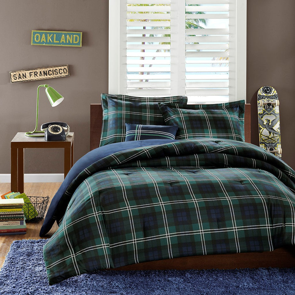 Brody Comforter Set - Blue - Full Size / Queen Size