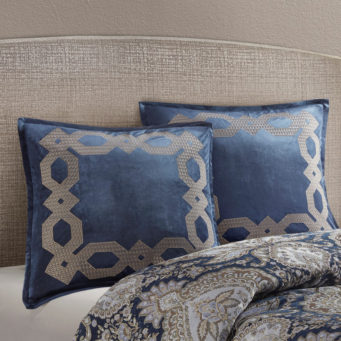 Croscill Classics Clermont European Pillow Sham - Navy  - 26x26" Shop Online & Save - ExpressHomeDirect.com