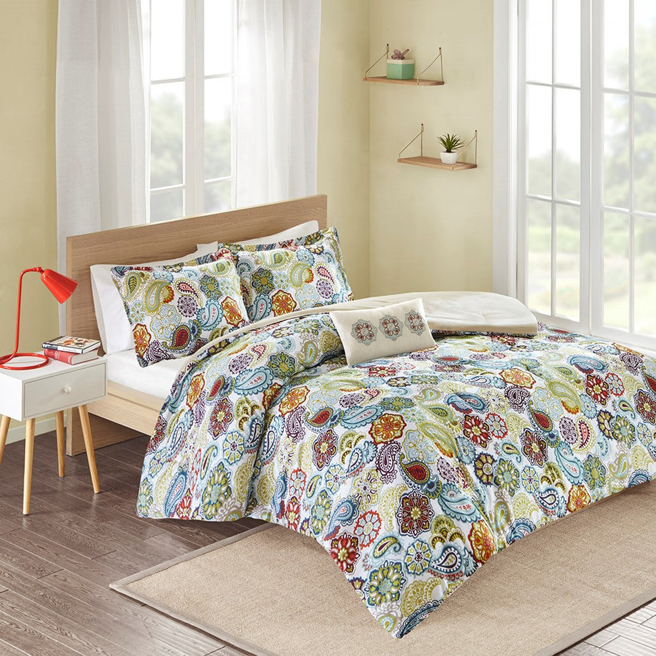 Mi Zone Tamil Comforter Set - Multicolor - Full Size / Queen Size