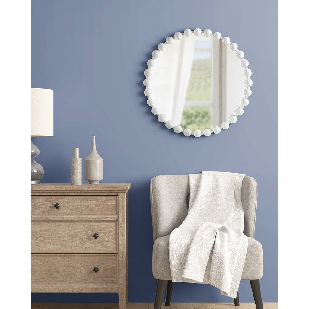 Madison Park Signature Marlowe Round Wall Decor Mirror - White - 27" Dia