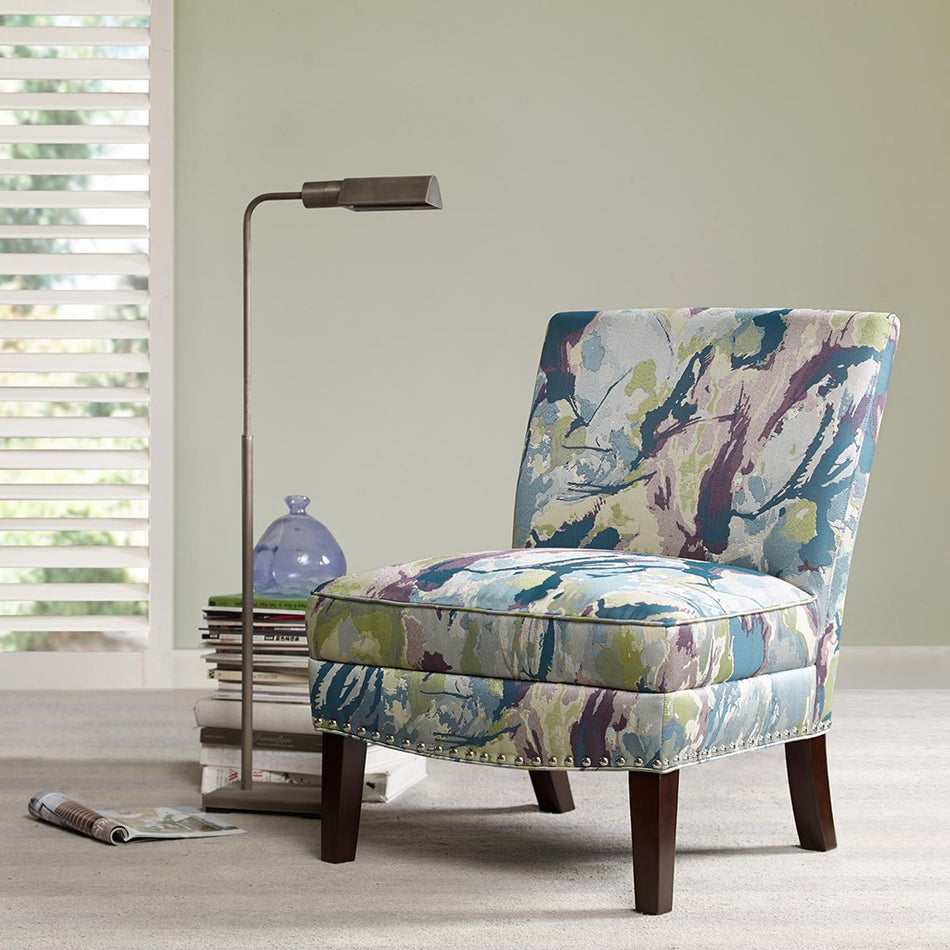 Madison Park Hayden Slipper Accent Chair - Blue Multi 