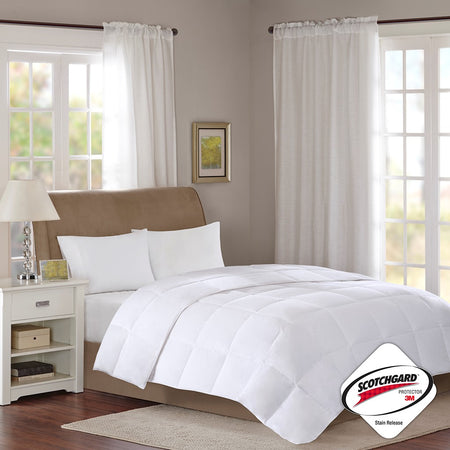True North by Sleep Philosophy Level 1 300 Thread Count Cotton Sateen White Down Comforter with 3M Scotchgard - White - King Size