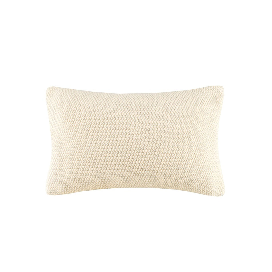 INK+IVY Bree Knit Oblong Pillow Cover - Ivory - 12x20"