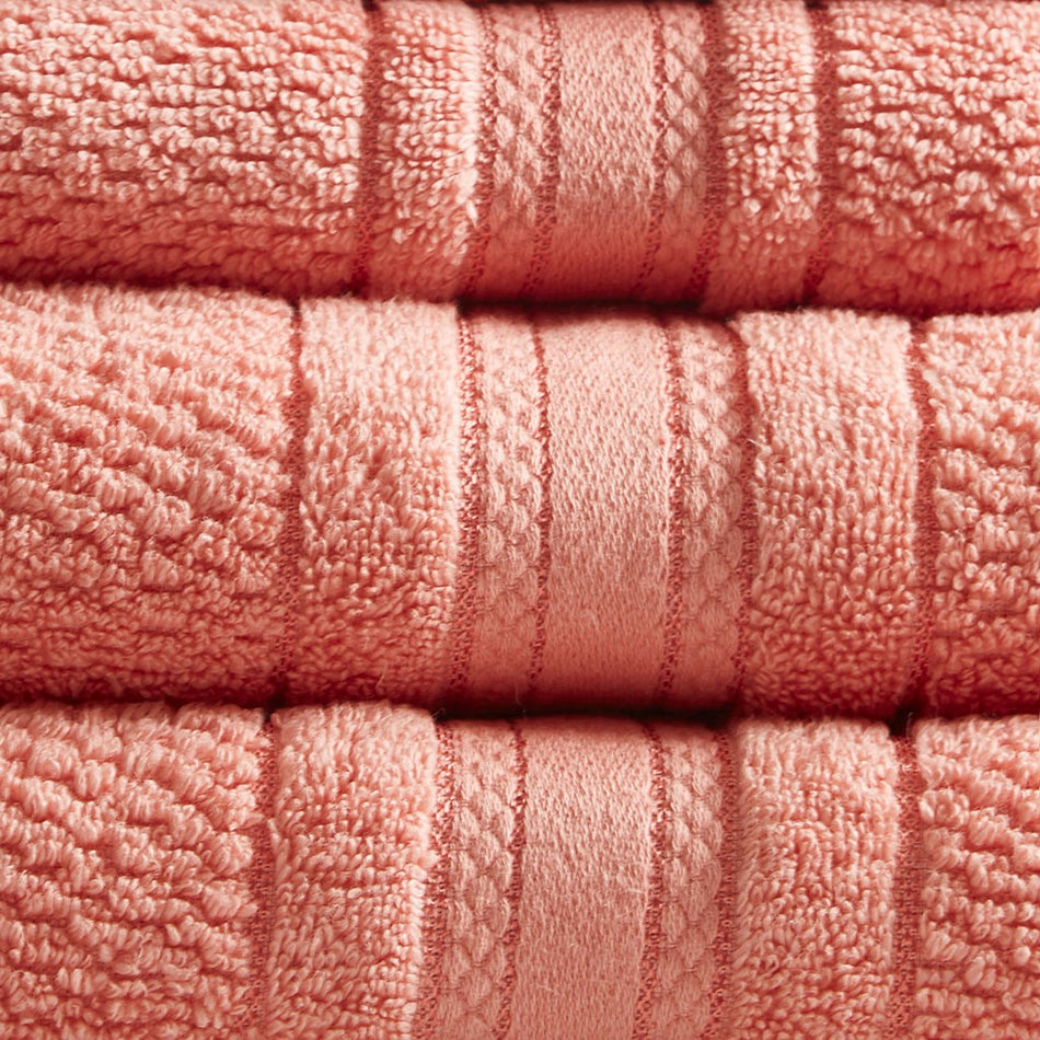 Adrien Super Soft Cotton Quick Dry Bath Towel 6 Piece Set - Coral