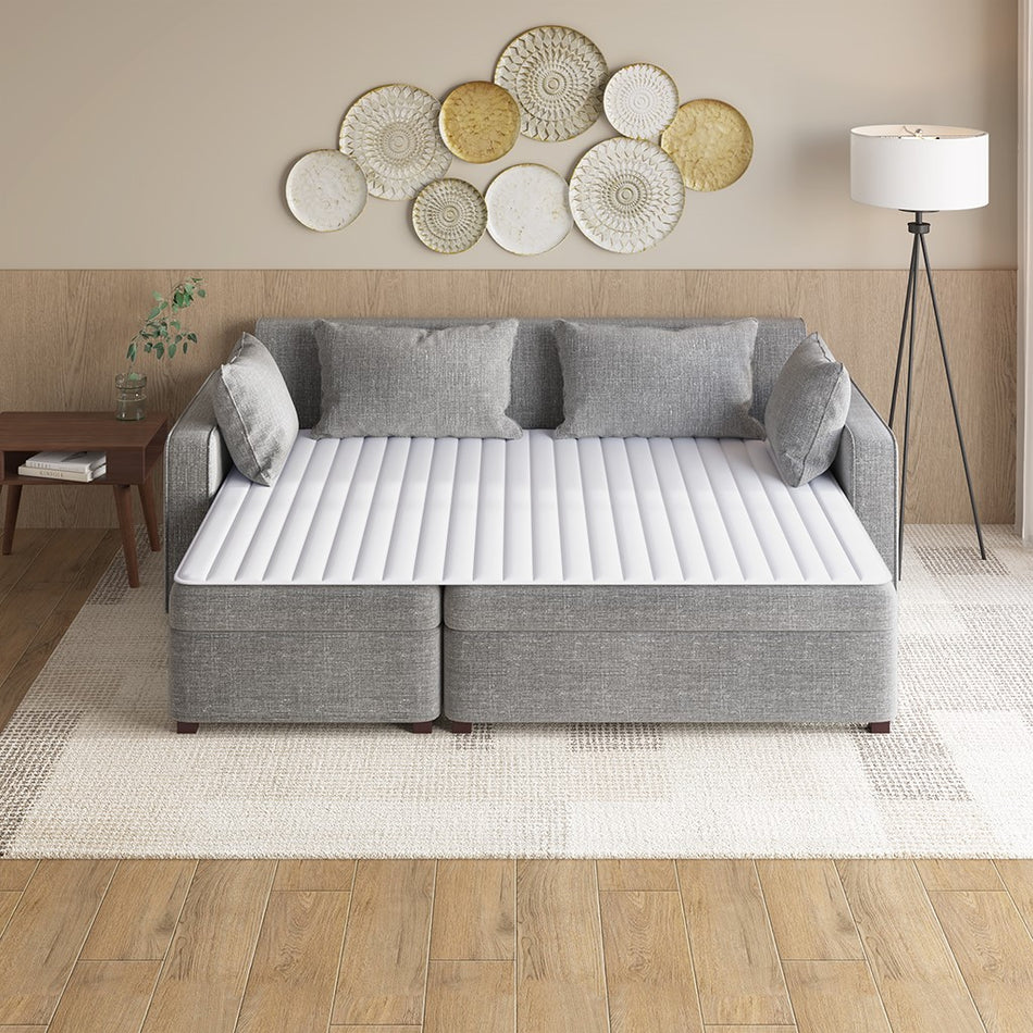 Frisco Ultra-Soft Microfiber Waterproof Sofa Bed Mattress Pad - White - Queen Size