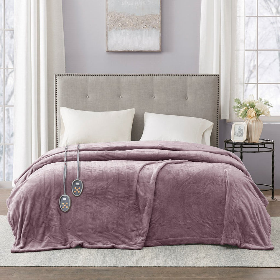 Beautyrest Heated Plush Blanket - Lavender - Twin Size