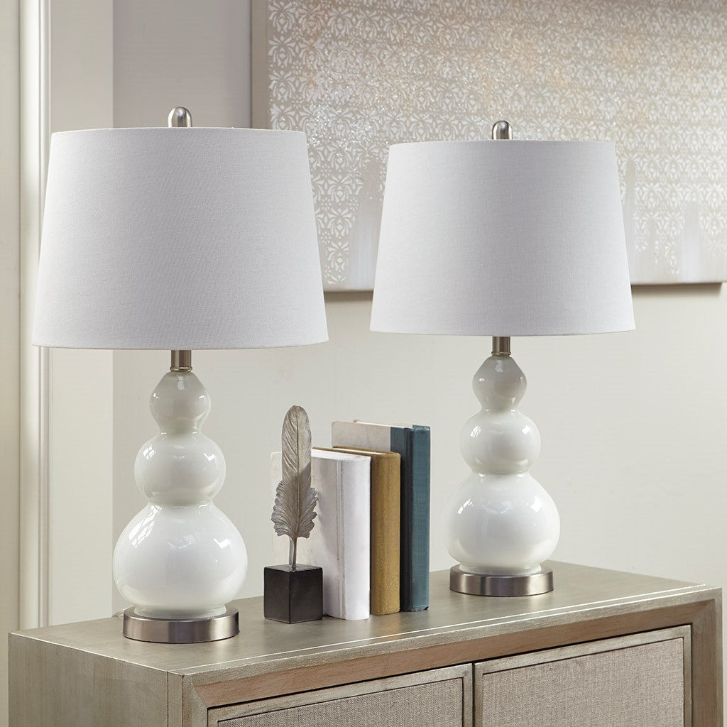 510 Design Covey Curved Glass Table Lamp, Set of 2 - White 