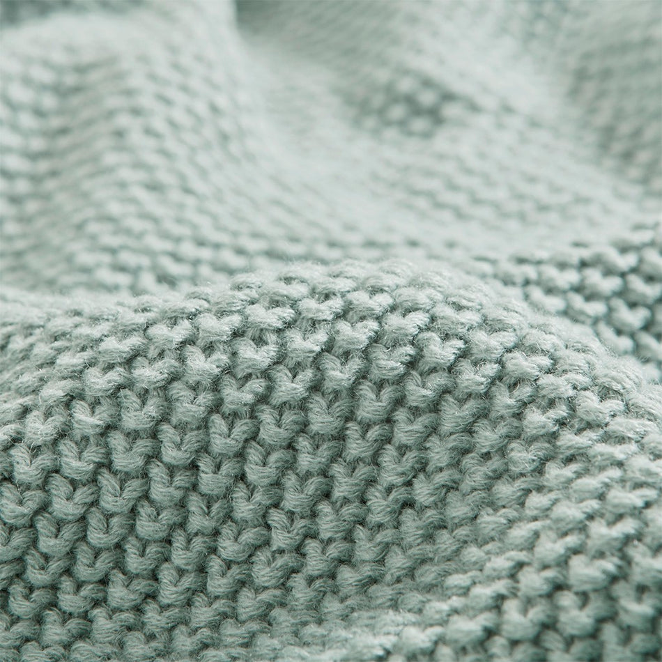 Bree Knit Knit Blanket - Aqua - Full Size / Queen Size
