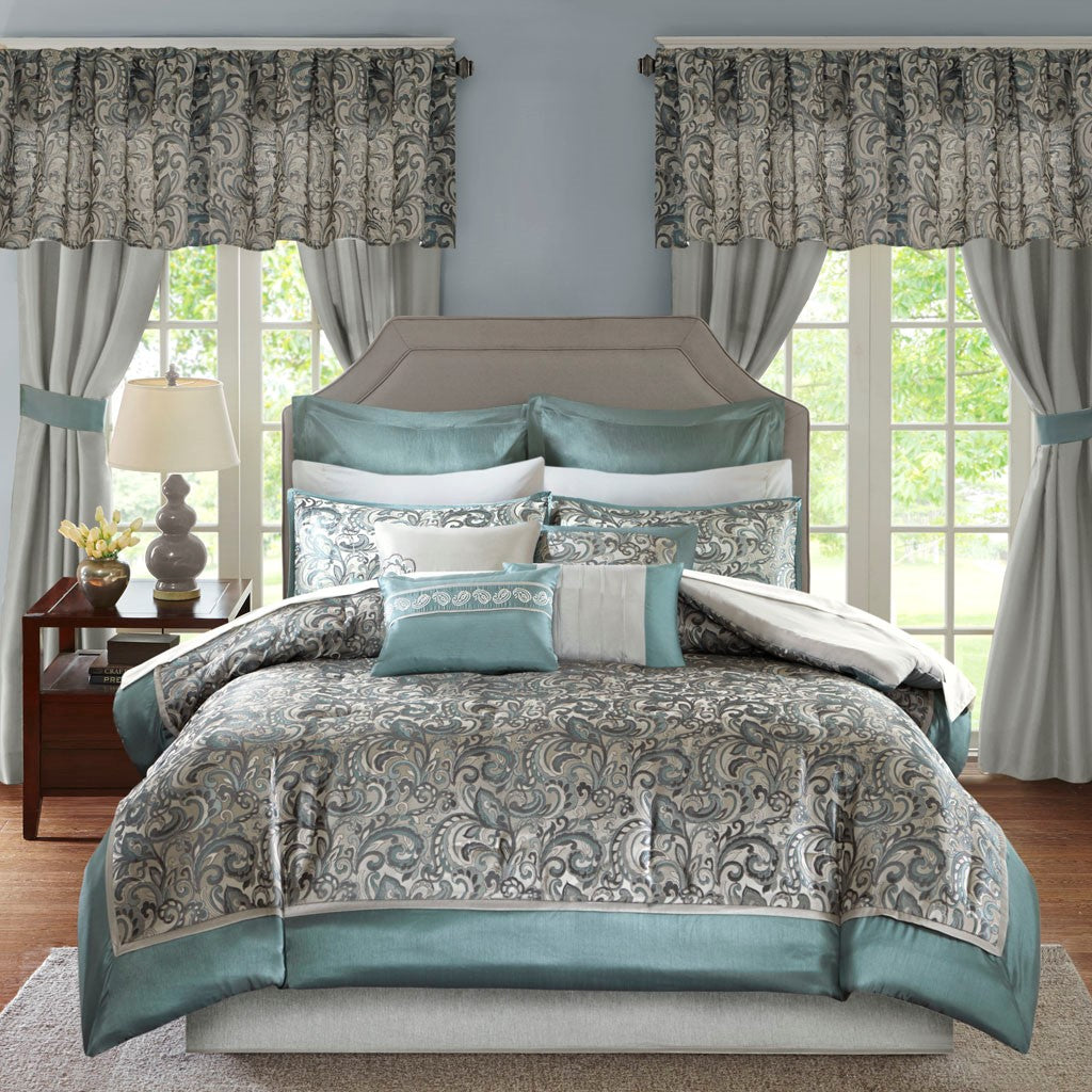 Luxury comforter sets with 2024 matching curtains