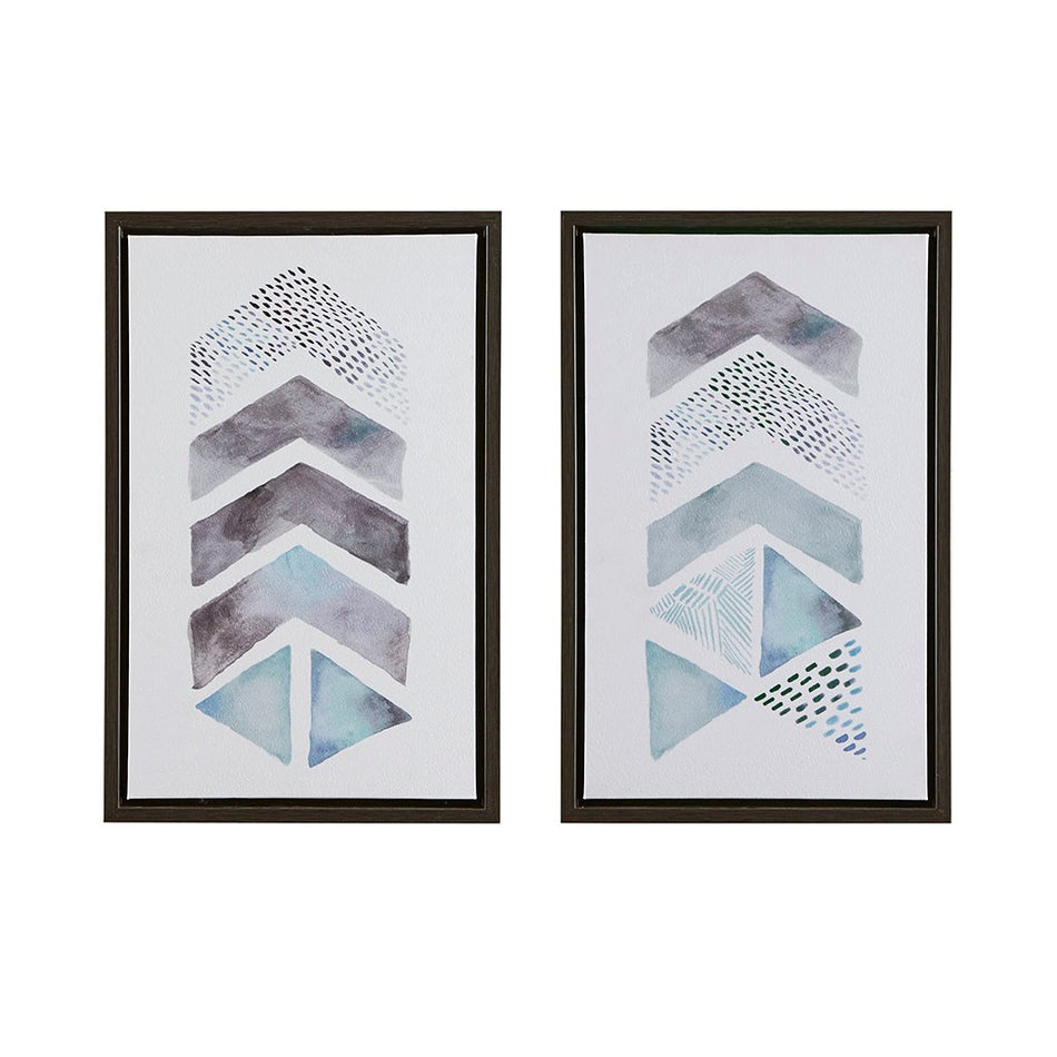 This and That Way Framed Gel Coat Canvas (2pcs/set) - Blue / Grey