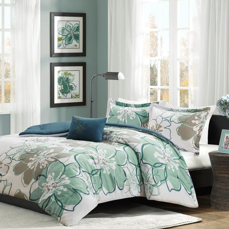 Mi Zone Allison Comforter Set - Blue / Grey - Twin Size / Twin XL Size
