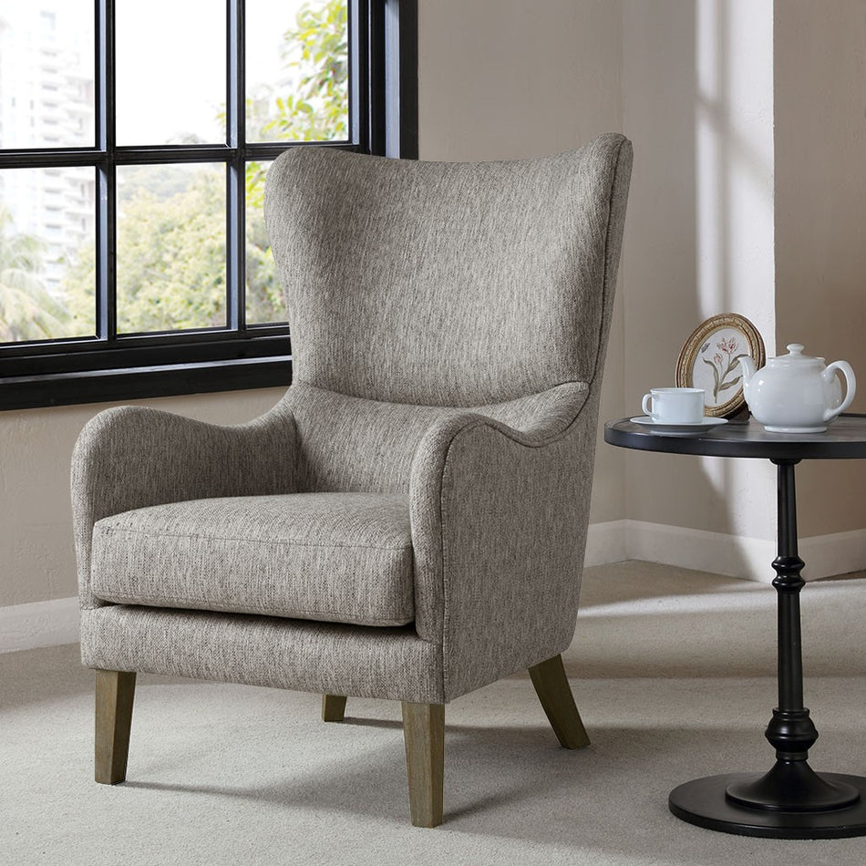 Madison Park Arianna Swoop Wing Chair - Grey 