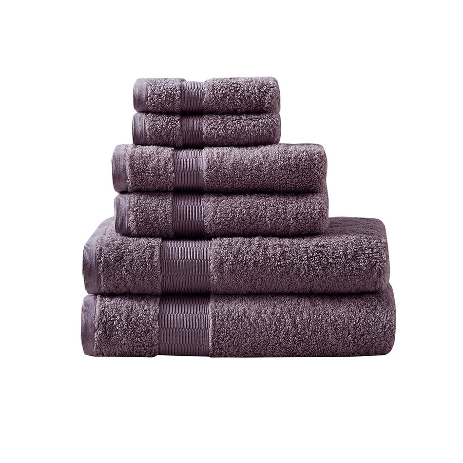 Luce 100% Egyptian Cotton 6 Piece Towel Set - Purple