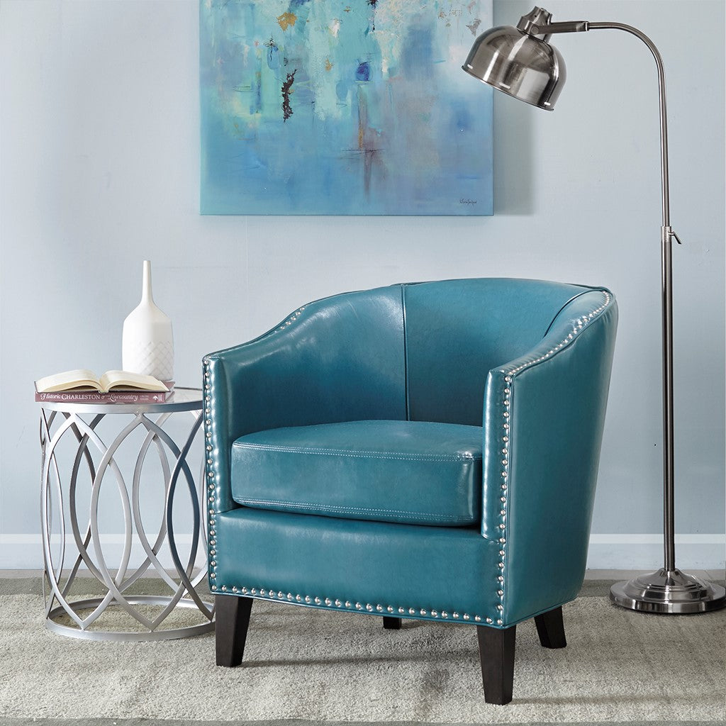 Madison Park Fremont Barrel Arm Chair - Blue 