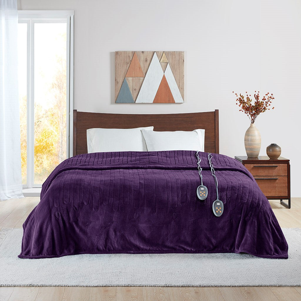 Beautyrest Heated Microlight to Berber Blanket - Purple - Twin Size