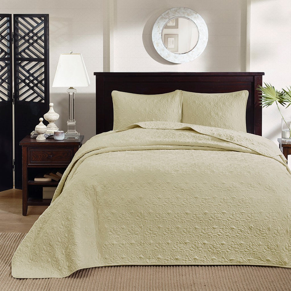 Quebec Reversible Bedspread Set - Yellow - King Size