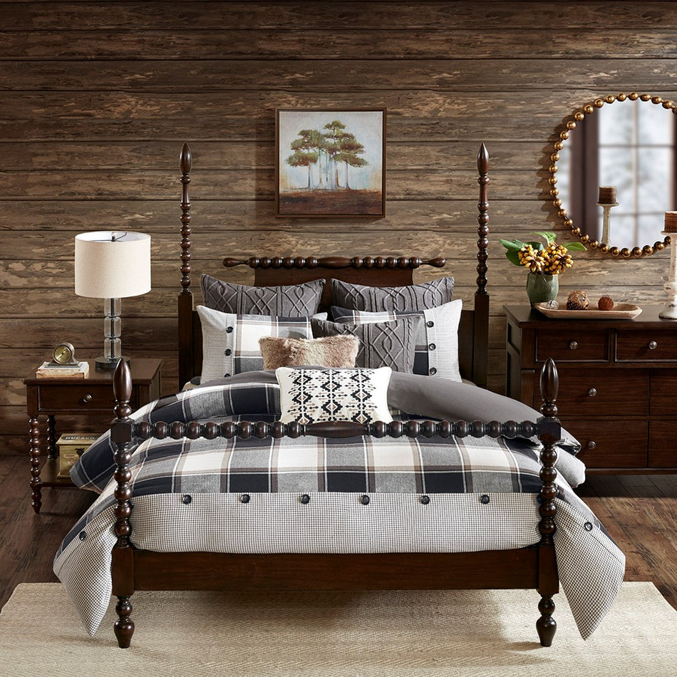 Urban Cabin Cotton Jacquard Comforter Set - Brown - King Size