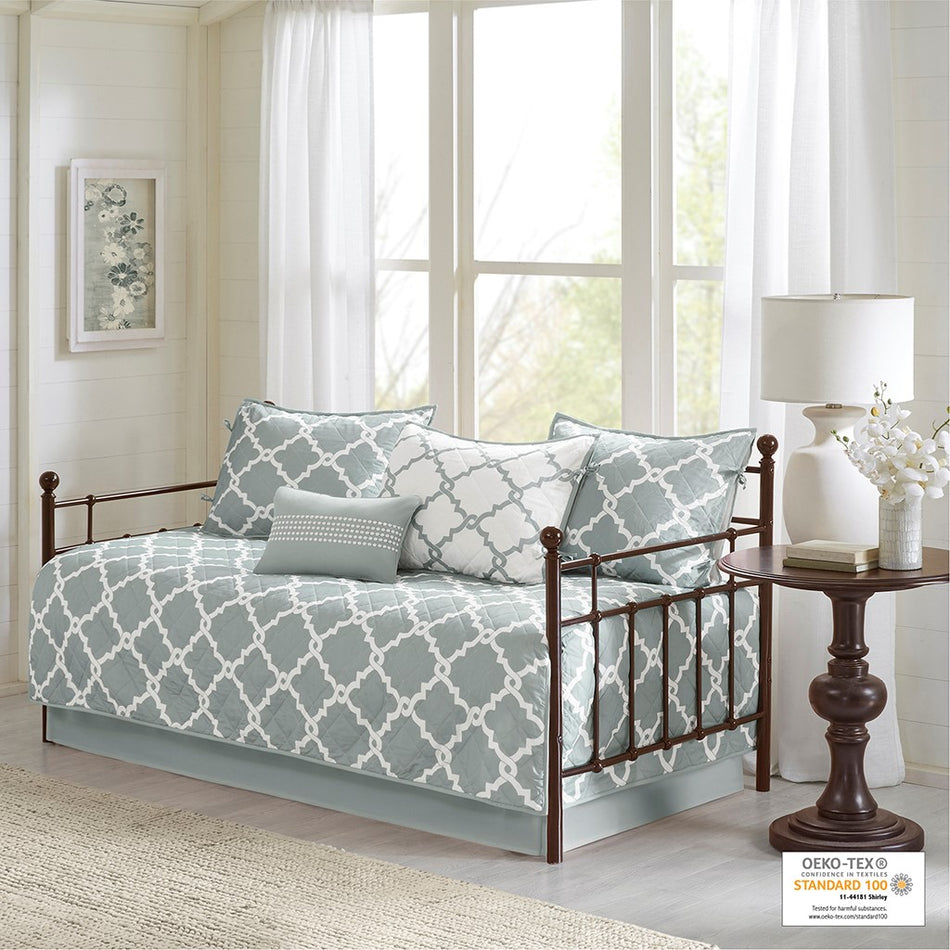 Madison Park Essentials Merritt 6 Piece Reversible Daybed Set - Grey - Daybed Size - 39" x 75"