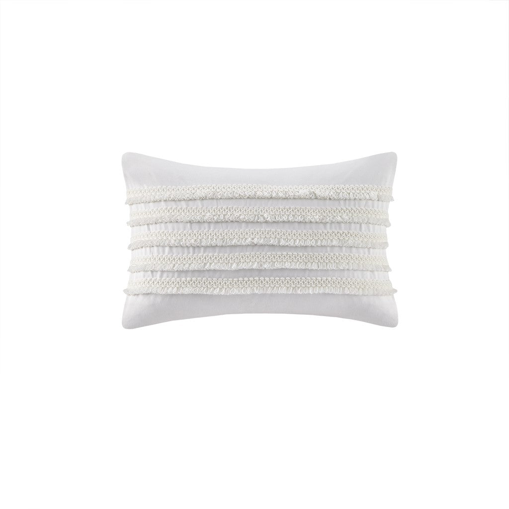INK+IVY Daria Cotton Oblong Pillow - Ivory - Oblong