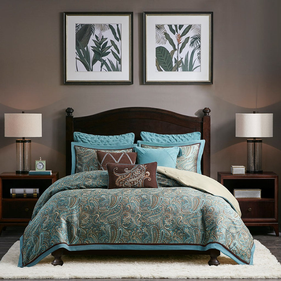 Lauren Comforter Set - Blue - King Size